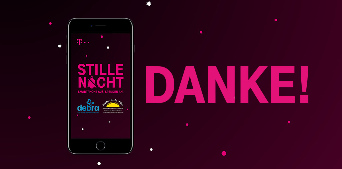 T-Mobile spendet 30.000 Euro für stille Smartphone-Minuten am Heiligen Abend an die Österreichische Kinder-Krebs-Hilfe und Debra