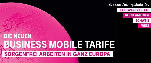 Sorgenfrei arbeiten in ganz Europa: Neue T-Mobile Business-Tarife mit bis zu 80 Gigabyte