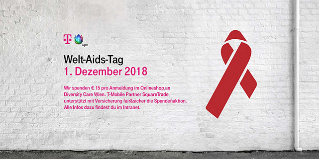 Welt-Aids-Tag: Spendenaktion von T-Mobile und UPC für Diversity Care Wien
