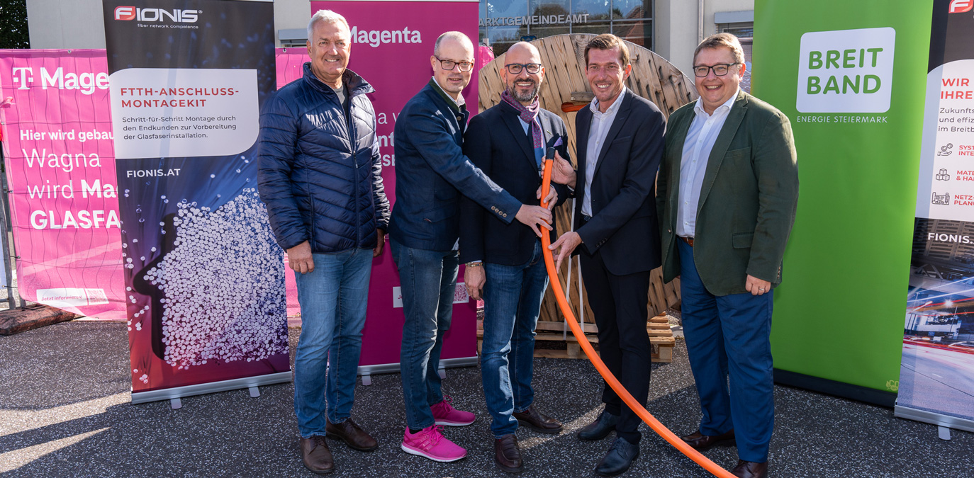 Magenta Telekom startet Glasfaseroffensive in der Südsteiermark: Baustart in der Pilotgemeinde Wagna und Kooperation mit Energie Steiermark in Leibnitz