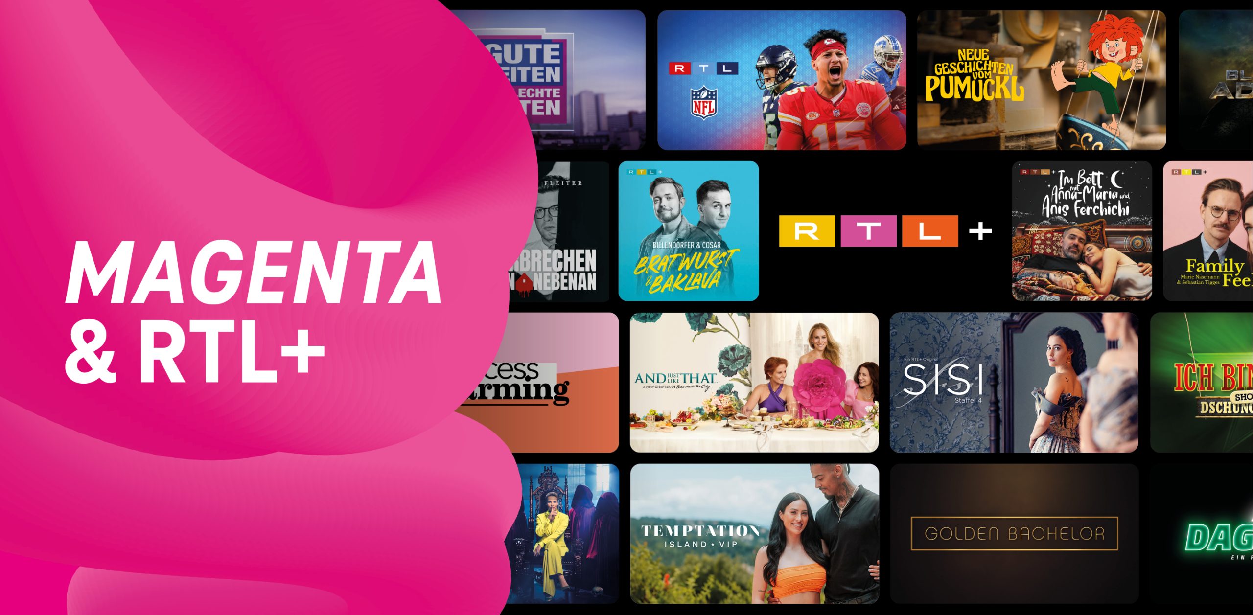 Beste Unterhaltung erleben: Magenta inkludiert RTL+ ins Streaming-Angebot